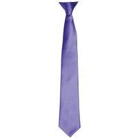 Premier Men's Colours Satin Clip Tie in Purple