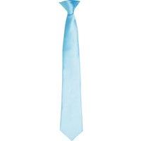 Premier Men's Colours Satin Clip Tie in Turquoise