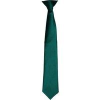 Premier Men's Colours Satin Clip Tie in Bottle Green