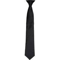 Premier Men's Colours Satin Clip Tie in Black