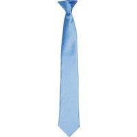 Premier Men's Colours Satin Clip Tie in Mid Blue