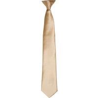 Premier Men's Colours Satin Clip Tie in Khaki