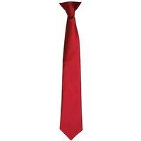 Premier Men's Colours Satin Clip Tie in Burgundy
