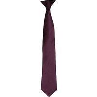Premier Men's Colours Satin Clip Tie in Aubergine