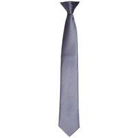 Premier Men's Colours Satin Clip Tie in Dark Grey