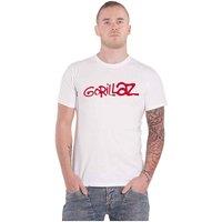 Gorillaz Men's Logo Cotton T-Shirt in White | Size: XL