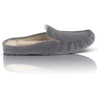 Silver Street London Men's Walbrook Premium Suede Leather Fleece Lined Winter Slippers in Grey | Size: 9