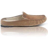 Silver Street London Men's Walbrook Premium Suede Leather Fleece Lined Winter Slippers in Tan | Size: 8
