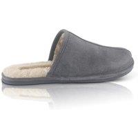 Silver Street London Men's Smithfield Premium Suede Leather Fleece Lined Winter Slippers in Grey | Size: 9