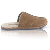 Silver Street London Men's Smithfield Premium Suede Leather Fleece Lined Winter Slippers in Tan | Size: 7