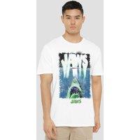 Universal Men's Jaws Acid Warp T-Shirt, White | Size: Large