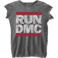Run DMC Women's Burnout Logo T-Shirt in Charcoal | Size: Large