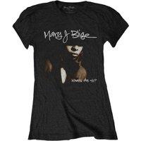 Mary J Blige Women's Album Cotton T-Shirt in Black | Size: Small