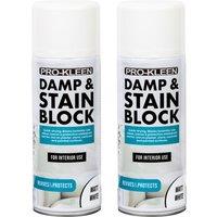 ProKleen Damp & Stain Block Spray Paint - Matt White - 2 x 500ml