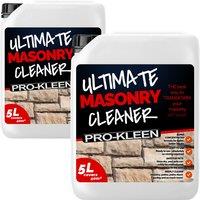 ProKleen Ultimate Masonry Cleaner 2 x 5L Concentrated Formula Covers 80m2 in Clear