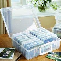 mysmartbuy Jumbo Photo Storage Box Set - Photograph Organiser Craft Case with 16 6x4" Inner Cases. Holds up to 1600 Photos in Clear