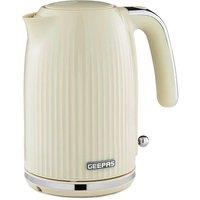 Geepas Fluted Collection Electric Kettle 1.7L 3000W, Fast Boil With Auto Shut Off in Cream