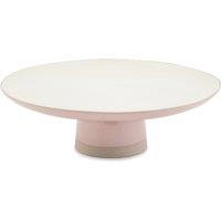 Jamie Oliver Big Love Showstopper Stand, Stoneware, White & Pink, 31cm in Pink