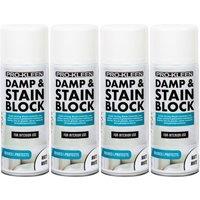 ProKleen Damp & Stain Block Spray Paint - Matt White - 4 x 500ml