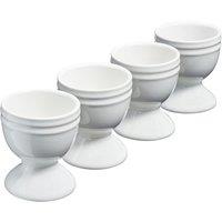 Cooks Professional Set of 4 Colourful Stoneware Egg Cups Dishwasher & Microwave Safe in White