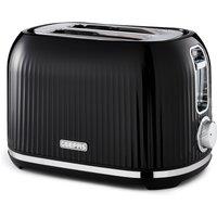 Geepas Fluted Collection 1000W 2 Slice Toaster with 6 Levels 1000W in Black