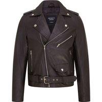 Infinity Leather Men's Classic Brando Leather Biker Jacket - Heinola in Black | Size: Medium