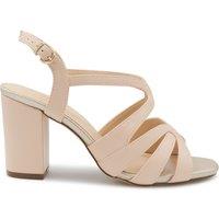 Paradox London Women's 'Natalia' Faux Leather Block Heel Sandal in Nude | Size: 4