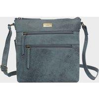 Assots London Women's 'CORI' Distressed Vintage Real Leather Crossbody Bag in Blue