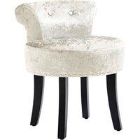 HOMCOM Dressing Table Stool Vanity Seat w/ Rubber Wood Legs Bedroom - Beige