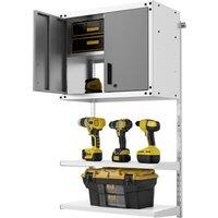Gymax Metal Wall Cabinet Garage Hanging Tool Cabinet With Adjustable Shelves in Grey