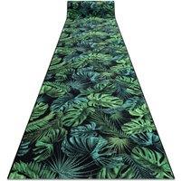 RugsX Anti-Slip Monstera Runner in Green | Size: 67 cm x 380 cm
