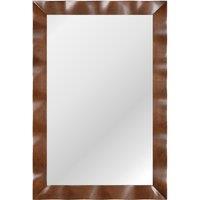 Gymax Farmhouse Wall Mirror Decorative Mirror Solid Wood Frame 106CM x71CM in Brown | Size: 106 cm x71 cm