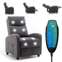 Massage Recliner Chair, Pushback Recliner + 8 Point Vibration Massage