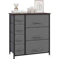 HOMCOM Chest of Drawers with 7 Dresser Drawers for Home Bedroom, Dark Grey