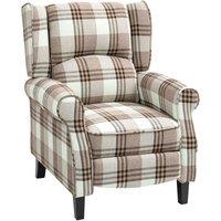 HOMCOM Recliner Chair for Living Room Wingback Chair with Padded Armrest in Brown