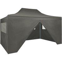 Berkfield Home Foldable Tent Pop-Up with 4 Side Walls 3x4.5 m Anthracite in Black