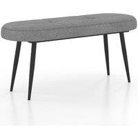 Gymax Upholstered Ottoman Bench End of Bed Metal Legs 300 KG Weight Capacity in Grey