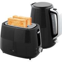HOMCOM 1.7L Fast Boil Kettle & 2 Slice Toaster Set with 7 Level Browning in Black | Size: 2 Pack