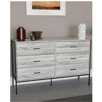 Home Discount Vida Designs Brooklyn 6 Drawer Bedside Cabinet Chest Of Drawers Storage Bedroom Furniture in Grey