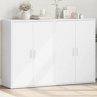 Berkfield Home Sideboards 2 pcs White 60x31x84 cm Engineered Wood | Size: 60 x 31 x 84 cm