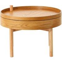 Orsina Versatile Revolving Top Side Table, Industrial Design Bedroom Table, Everyday Use Side Table For Lounge in Natural