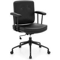 Gymax Home Office Chair Swivel Computer Chair With Adjustable Height & Wheels in Dark Brown