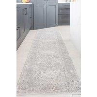 Kukoon Runner Rug Silver Multicolour Distressed Bordered Long Hallway Rugs | Size: 70 cm x 240 cm