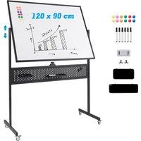 Gymax Mobile Whiteboard Double-Sided Magnetic White Board With Stand 120 CM in Black