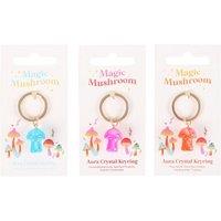 Something Different Aura Mushroom Crystal Keyring (Pack of 18) in Light Pink