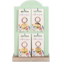Something Different Wild Flowers Keyring (Pack of 24) in Gold