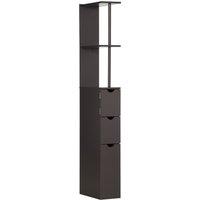 HOMCOM Tall Bathroom Storage Cabinet with Shelf & Drawers, Brown