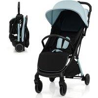 Costway Baby Stroller w/ Detachable Seat Cover Folding Infant Carriage Travel Pushchair in Blue