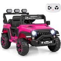 Gymax Kids Ride on Truck Electric Toy Car With Lights Sound & Remote Control in Pink