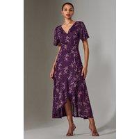 Jolie Moi Women's Wrap Midaxi Dress in Purple | Size: 14